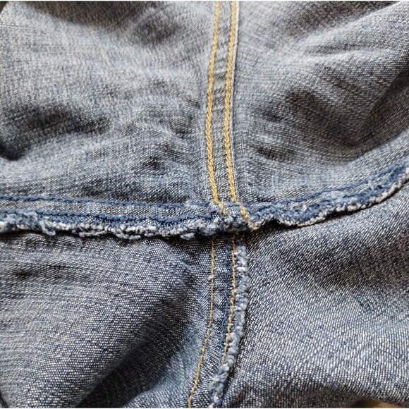 VTG Faded Glory Jeans High Rise 14 Wide Leg Stretch Flap Snap Pckts Gorp Y2k - Picture 14 of 15